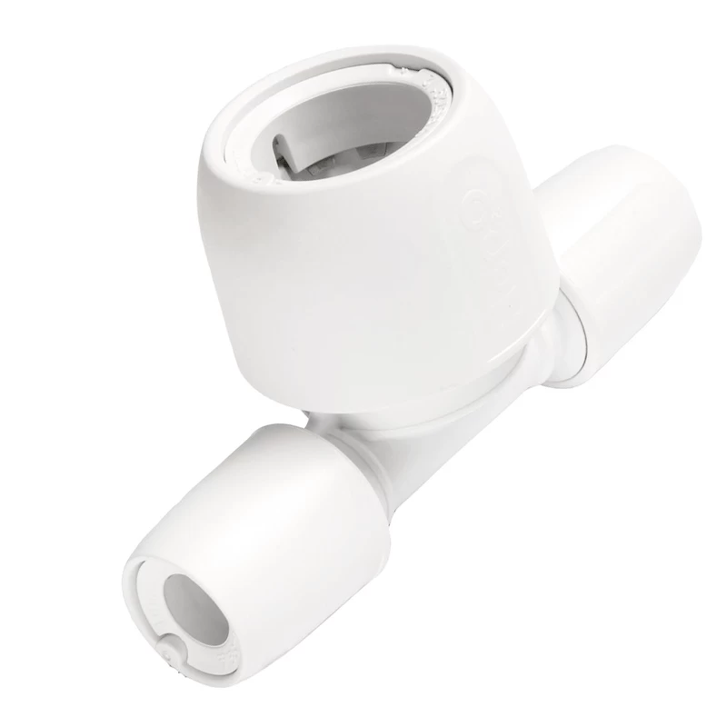 Hep2O Plastic Push-Fit Double End Reduced Tee Fitting – 22mm X 22mm X 28mm 2 Hep2O Plastic Push-Fit Double End Reduced Tee Fitting – 22mm X 22mm X 28mm - Image 2
