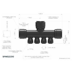 JG Speedfit 4 Port Plastic Rail Manifold – 22mm X 10mm -Professional Plumbing Tool Store JG Speedfit 4 Port Plastic Rail Manifold – 22mm x 10mm Diagram
