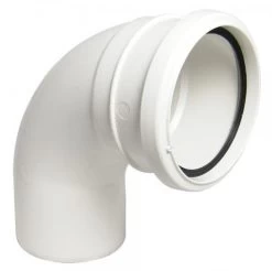 FLOPLAST 110mm Ring Seal Soil 92.5 Degree Socket To Spigot Bend – White