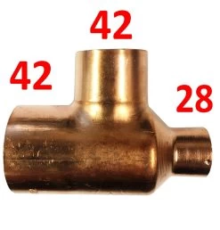 42mm X 28mm X 42mm Endfeed Reducing Tee