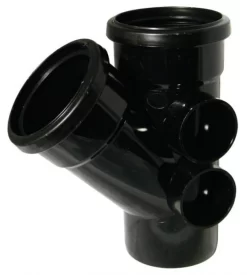 FLOPLAST 110mm Soil Ring Seal 135 Degree Branch – Black