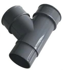 FLOPLAST 68mm Round 67 Degree Downpipe Branch – Grey