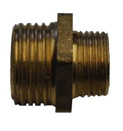 2 1/2″ X 2″ Brass Hexagon Reducing Nipple