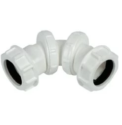 FLOPLAST 40mm Compression Waste Adjustable Bend – White