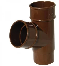 FLOPLAST 68mm Round 67 Degree Downpipe Branch – Brown