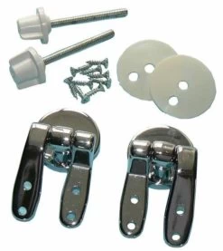 Standard Wood Toilet Seat Chrome Hinge Set