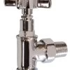 Optima Chrome Towel Warmer Valve – Traditional Angle