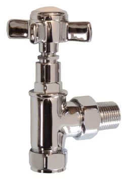 Optima Chrome Towel Warmer Valve – Traditional Angle