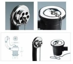 Macdee WH072CP Bath Waste & Overflow With Metal Plug