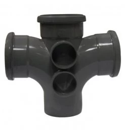 FLOPLAST 110mm Soil Ring Seal 92.5 Degree Double Branch – Grey