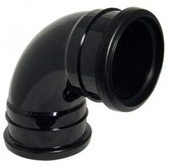 FLOPLAST 110mm Ring Seal Soil 92.5 Degree Double Socket Bend – Black