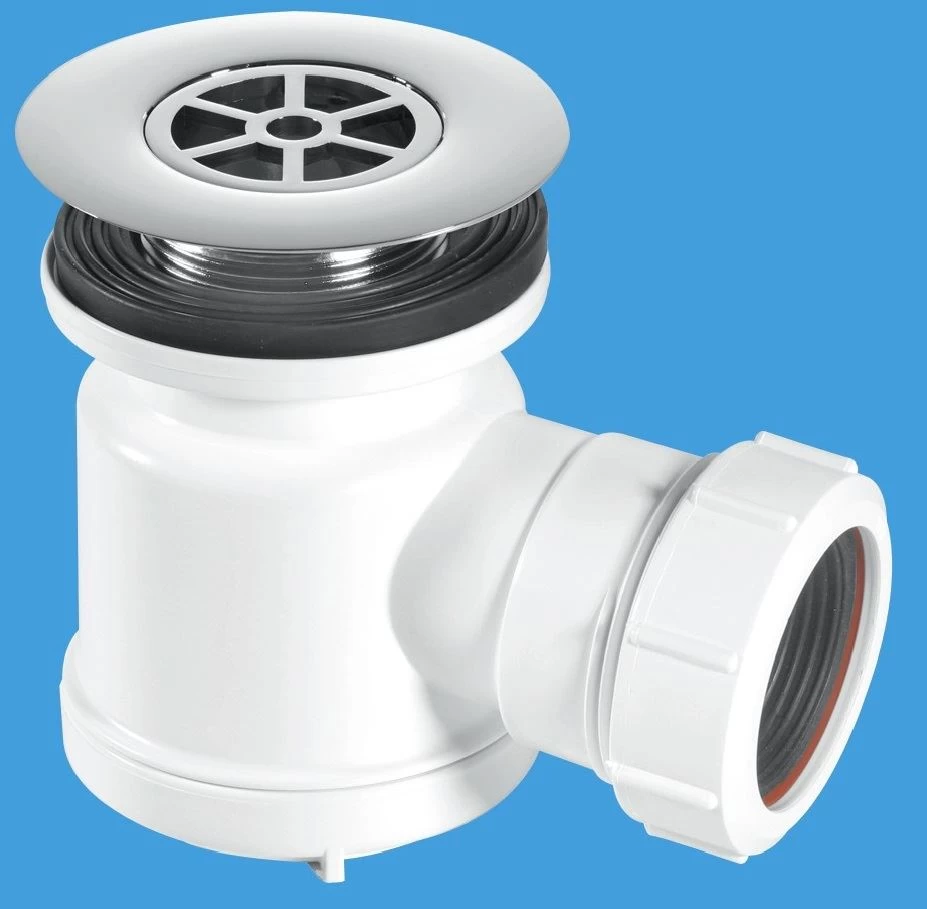 Shallow Shower Trap With 85mm Chromed Plastic Flange – STW7R 1 Shallow Shower Trap With 85mm Chromed Plastic Flange – STW7R