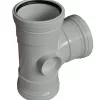 Triple Socket Pushfit Soil Pipe 90 Degree Tee – White
