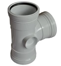 Triple Socket Pushfit Soil Pipe 90 Degree Tee – White