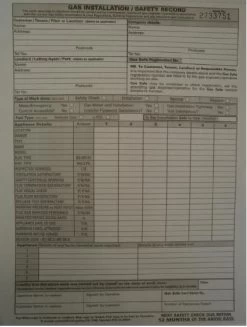 Pad Of 50 Gas Installation / Safety Record Forms